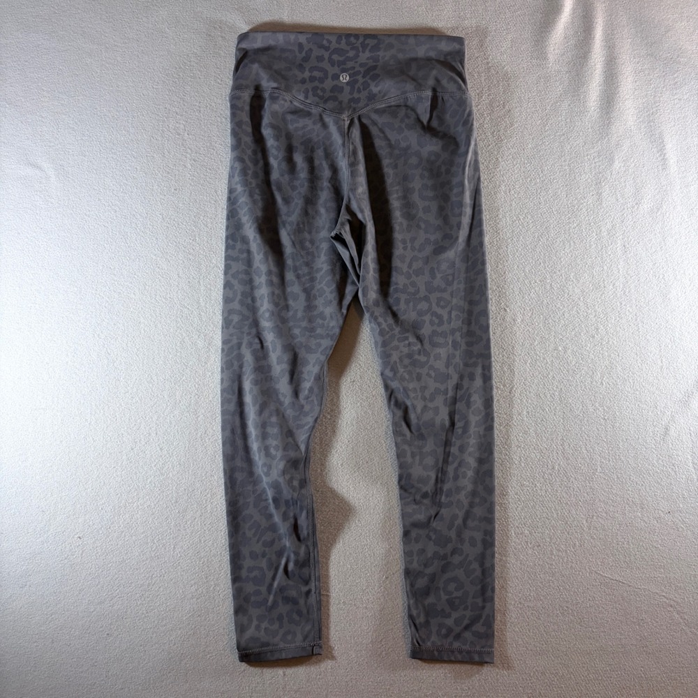 Lululemon Align High Rise Leggings Size 8 Gray Leopard Camo Animal Print 25"